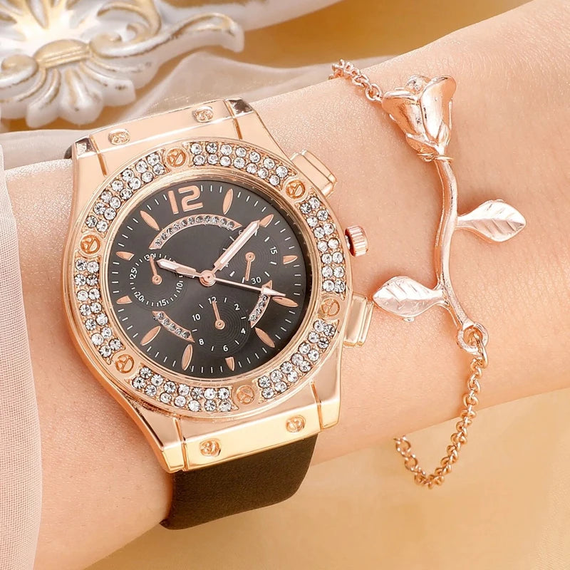 Crystal Quartz Bracelet Watches Wristwatch