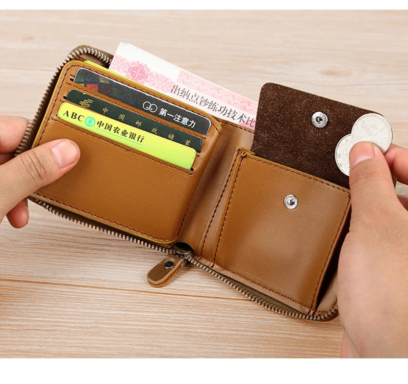 Luxury Male Zipper Rfid Wallets