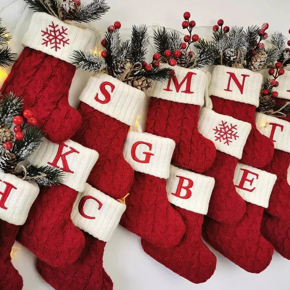 Knitting Snowflake Christmas Socks