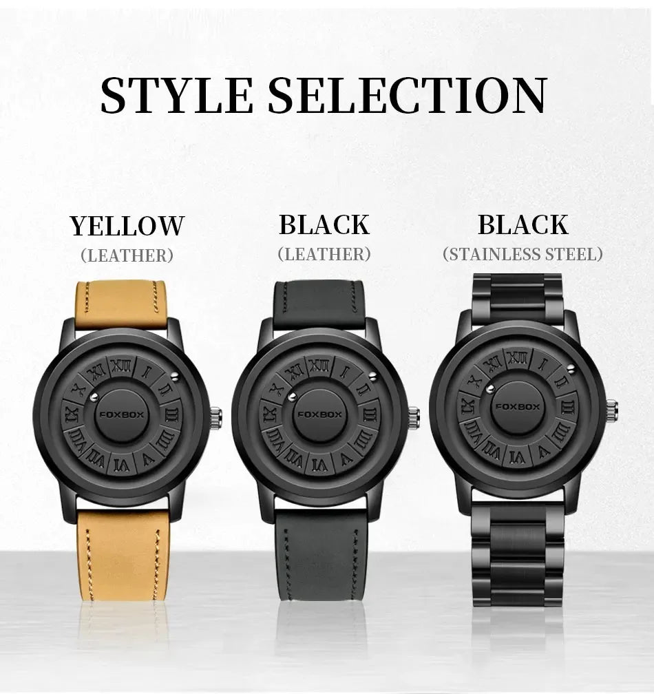 Creative Scrolling Pointer Magnetic Force Wristwatch