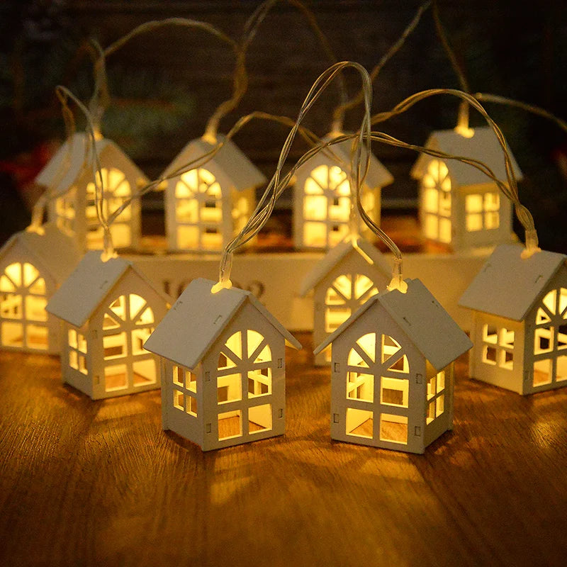 Wooden House LED Fairy Light String