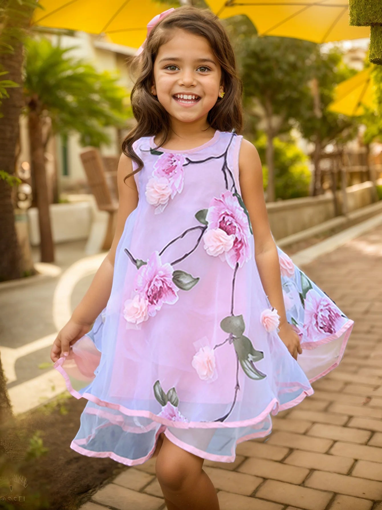 Summer Girls Flower Print Dress