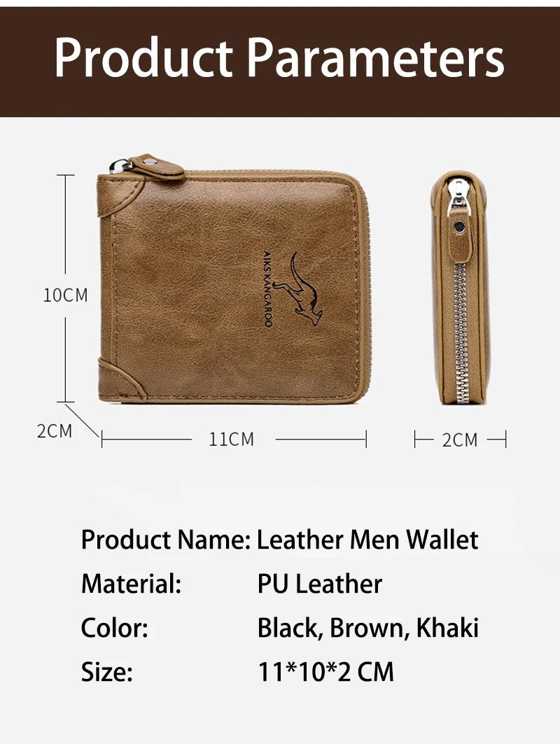 Luxury Male Zipper Rfid Wallets