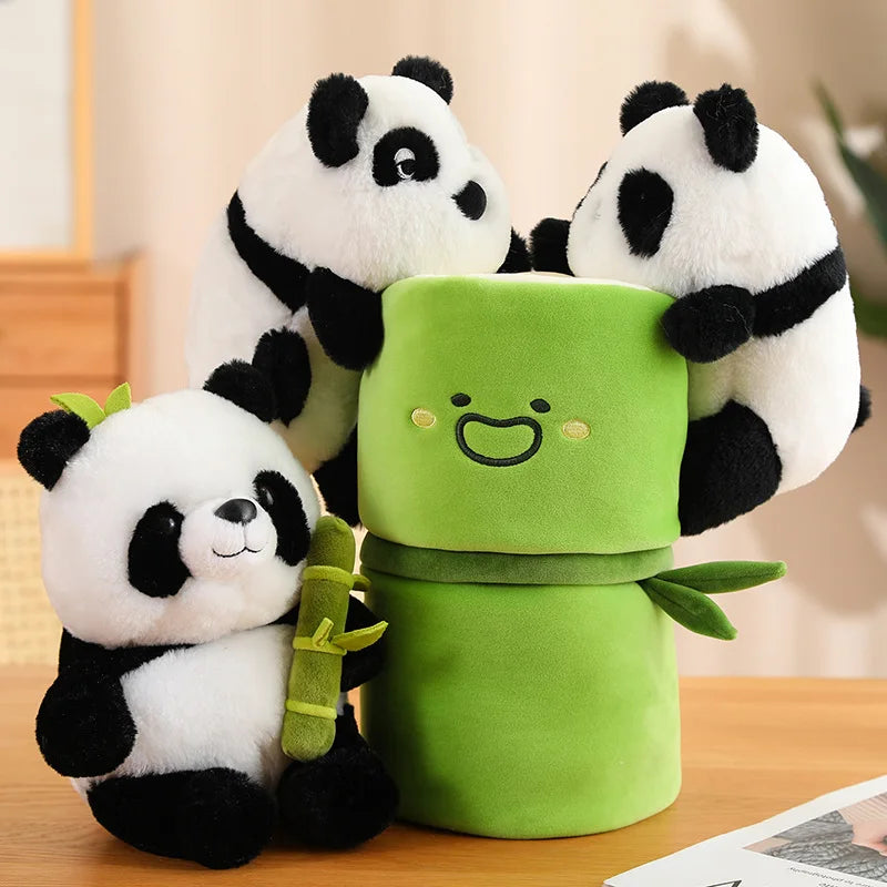 Tube Cute Panda Set Plush Toy