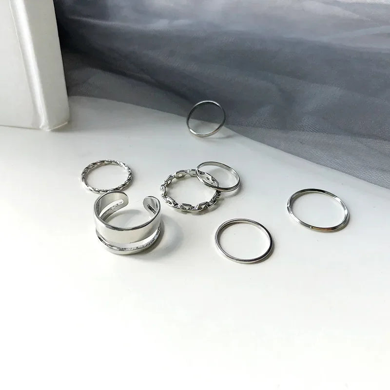 7 pcs Fashion Jewelry Rings Set