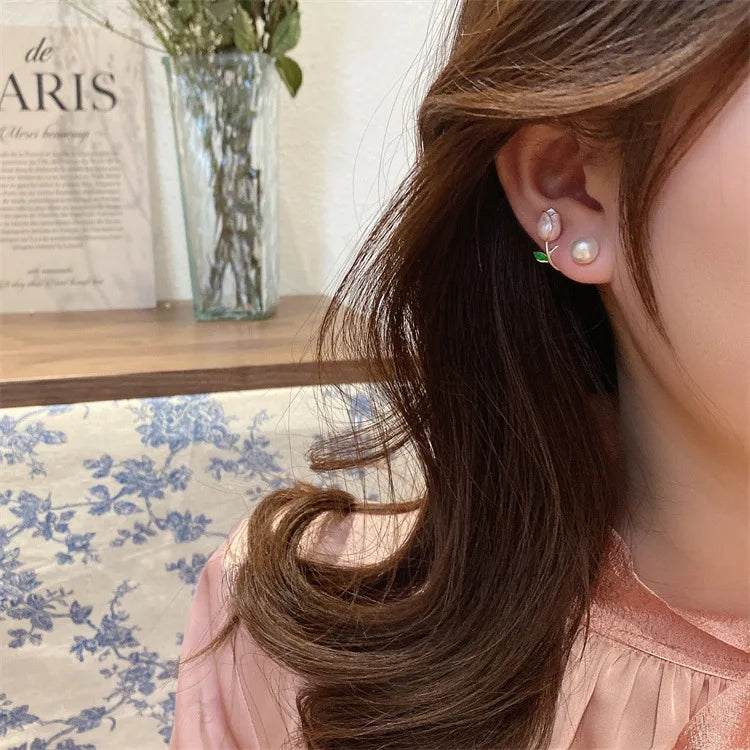 Tulip Flower Stud Earrings