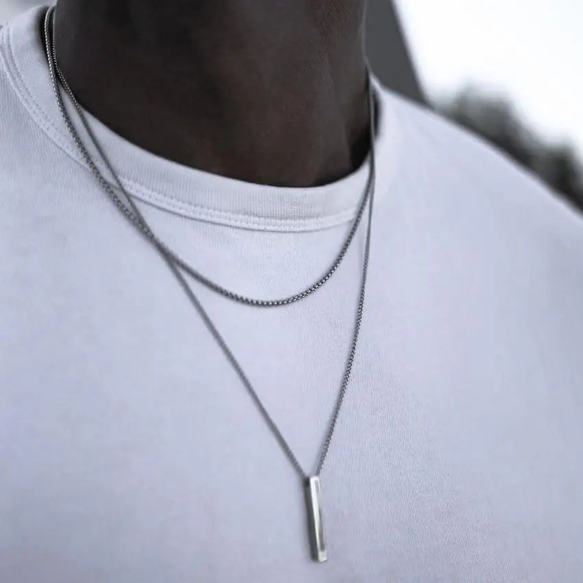 3D Vertical Bar Necklaces for Men