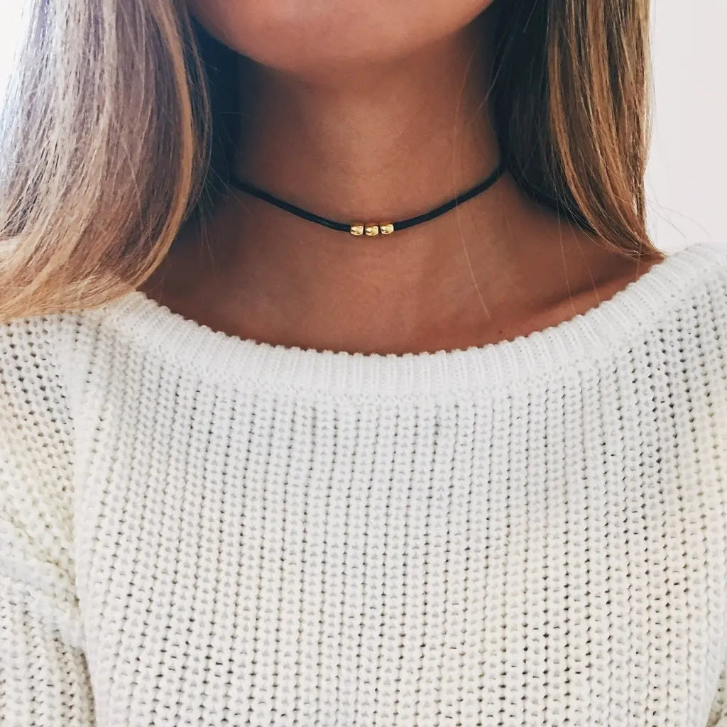 Slim Choker Beads Short Necklaces