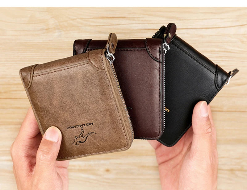 Luxury Male Zipper Rfid Wallets