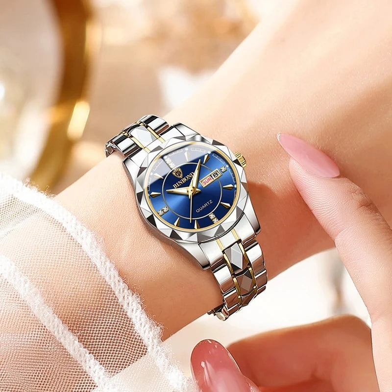 Quartz Movement Golden Watches Women