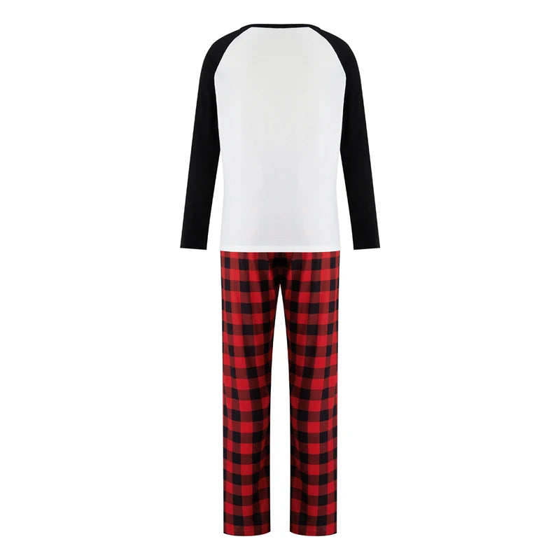 Christmas Long-Sleeve Tops with Plaid Pants