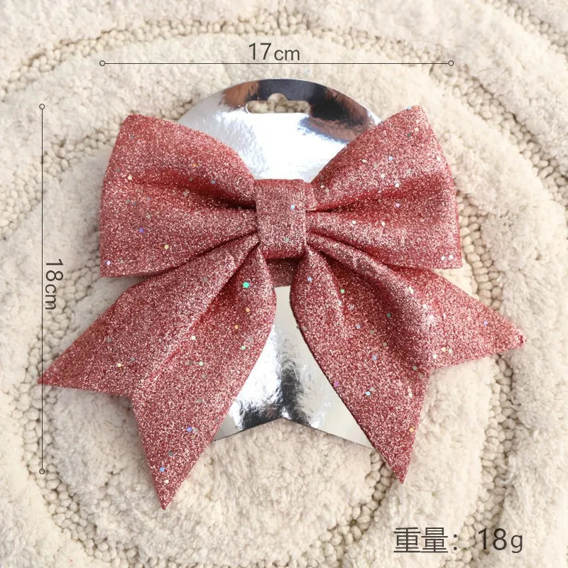 Large Red Gold Sparkling Bow Glitter