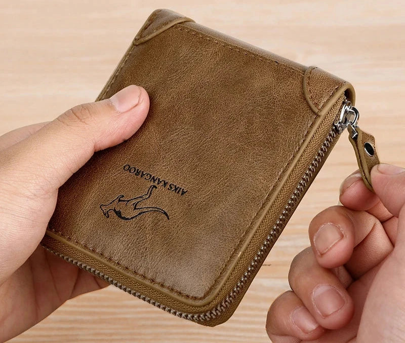 Luxury Male Zipper Rfid Wallets