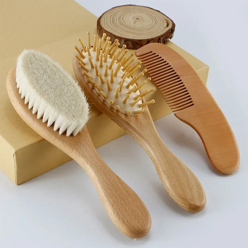 Newborn Baby Wooden Brush