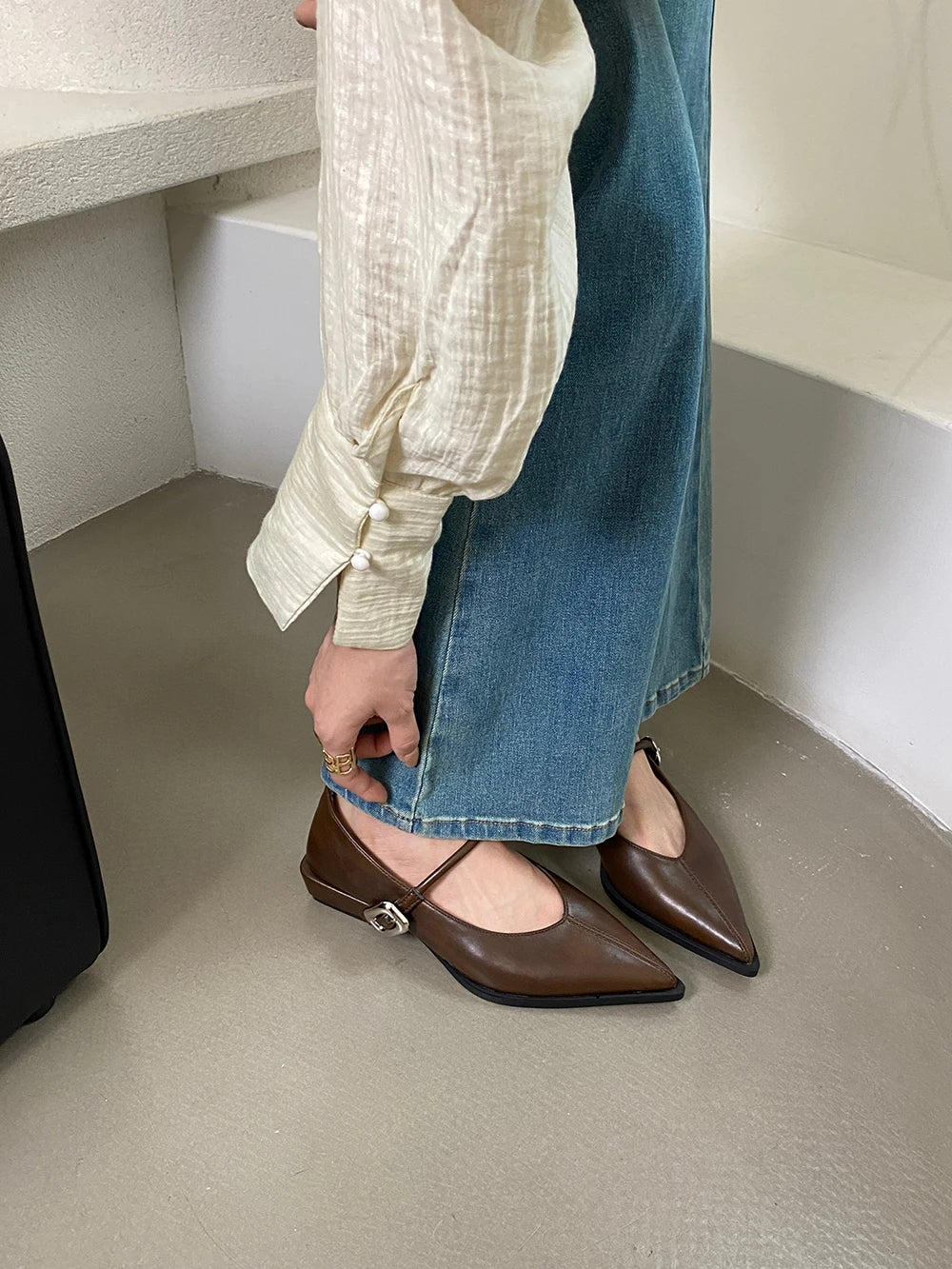 Casual Mules Shoes Belt Buckle Shoes