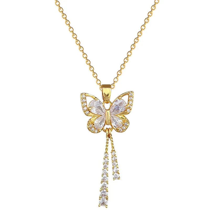 Romantic Taseel Butterfly Necklace