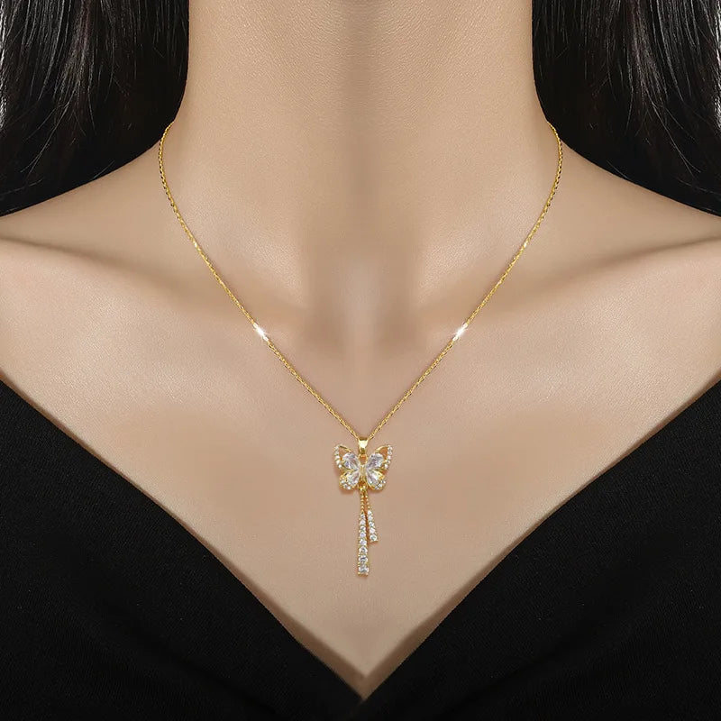 Romantic Taseel Butterfly Necklace