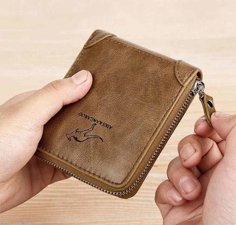 Luxury Male Zipper Rfid Wallets