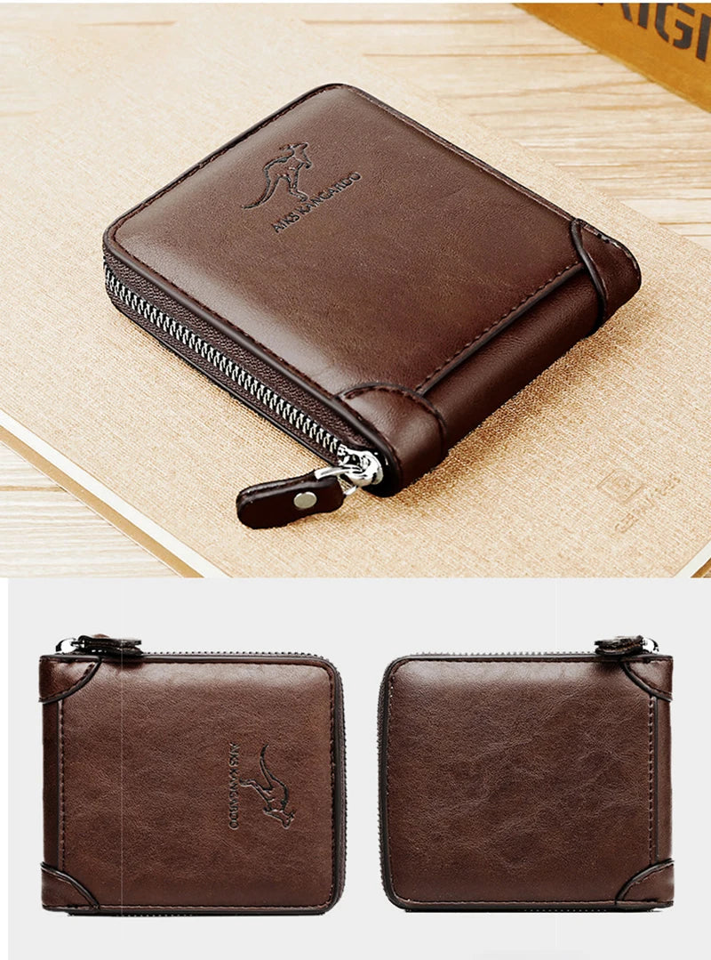 Luxury Male Zipper Rfid Wallets