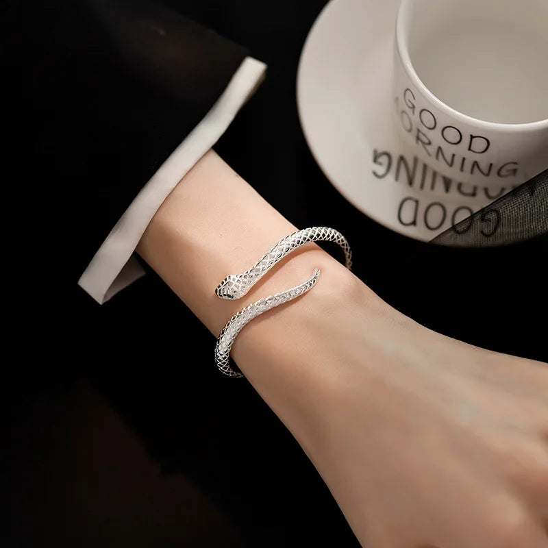 Sterling Silver Snake Shape Bracelet