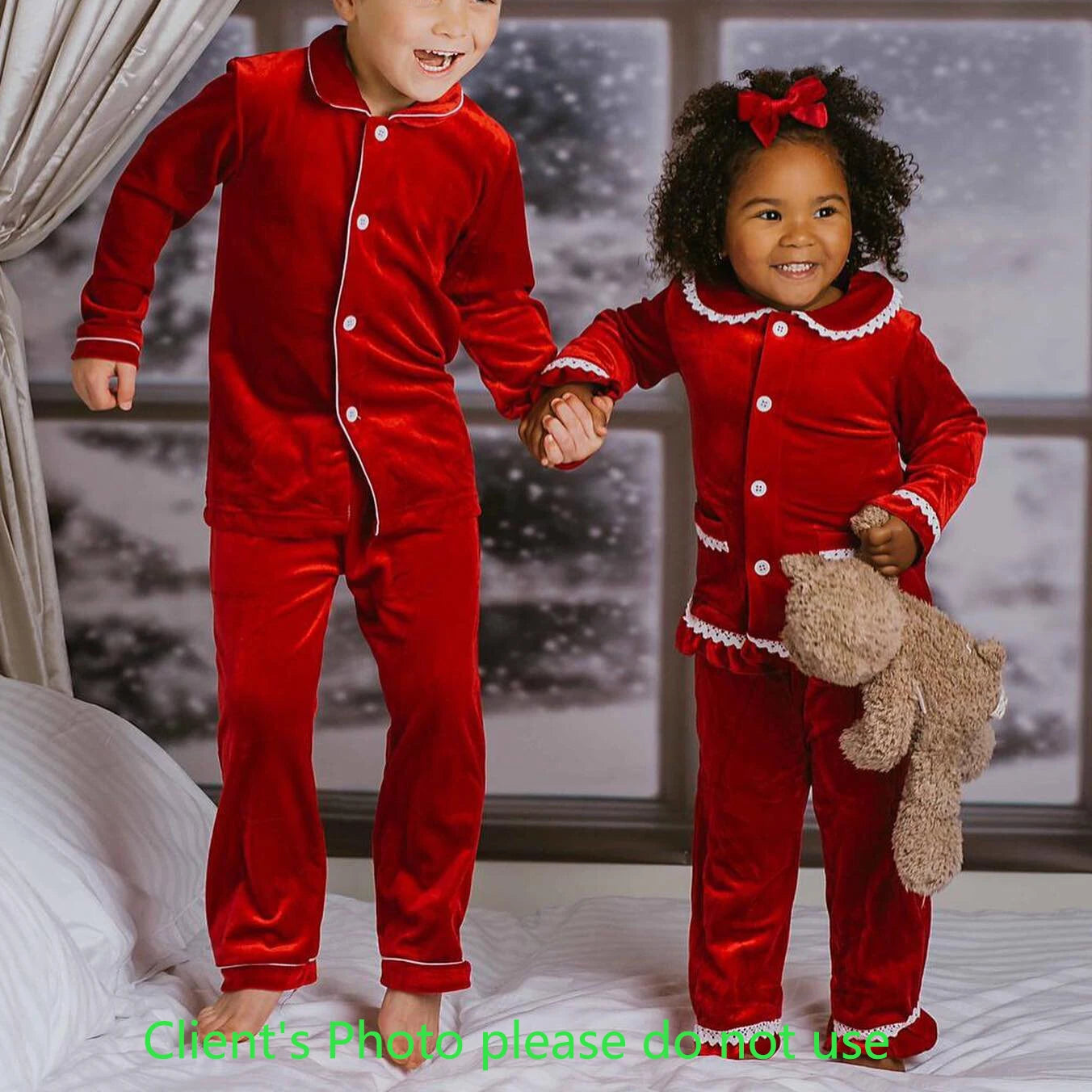 loungewear red velvet pyjamas