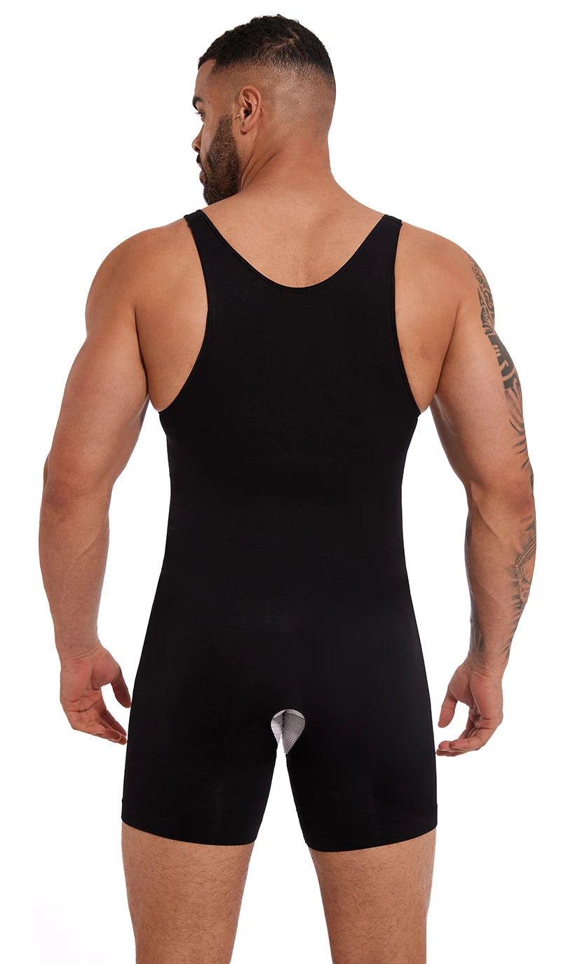 Men's Sleeveless Full Bodysuit