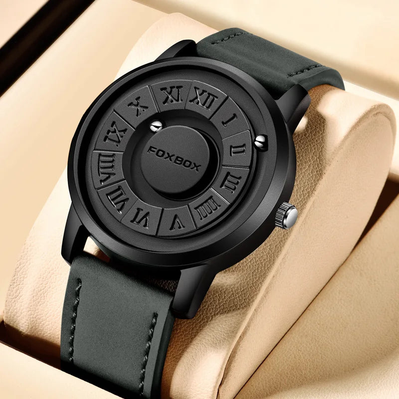 Creative Scrolling Pointer Magnetic Force Wristwatch