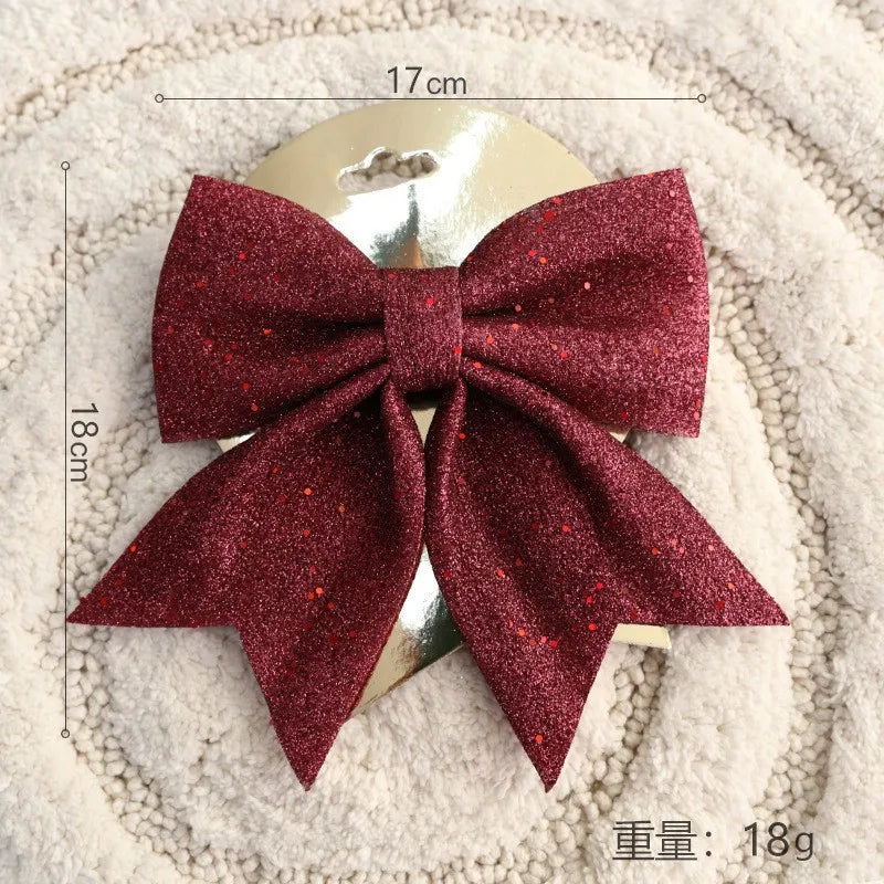 Large Red Gold Sparkling Bow Glitter