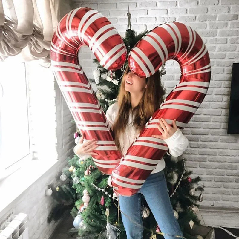 Candy Cane Foil Balloons