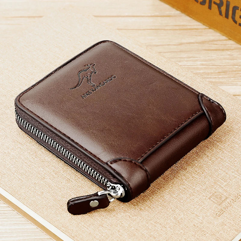 Luxury Male Zipper Rfid Wallets