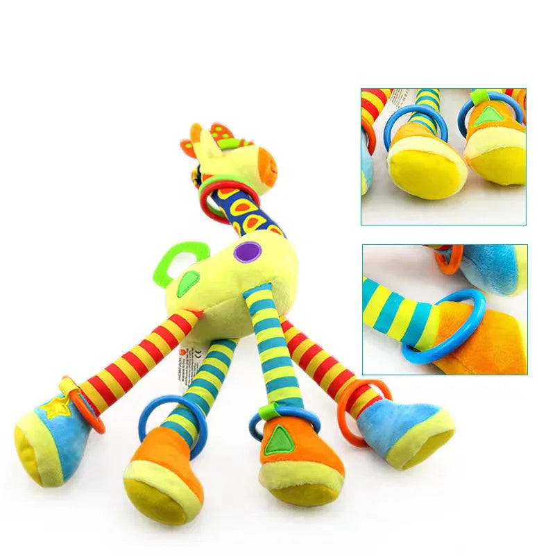 Animal Handbell Rattle Plush Giraffe Toys