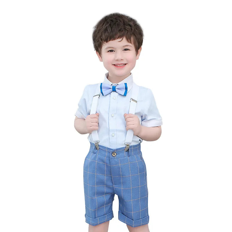 Boys Summer Dress Vest Suit Set