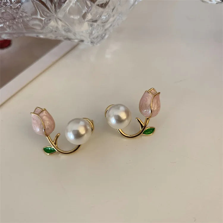 Tulip Flower Stud Earrings