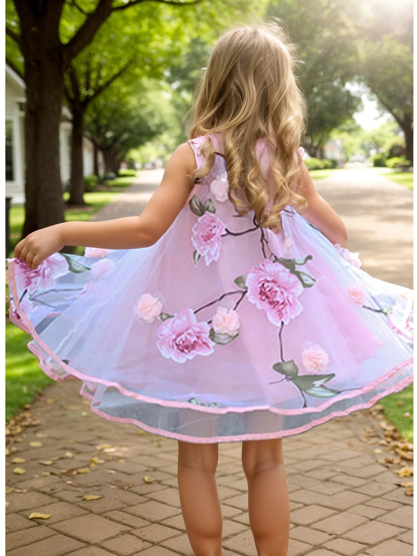 Summer Girls Flower Print Dress