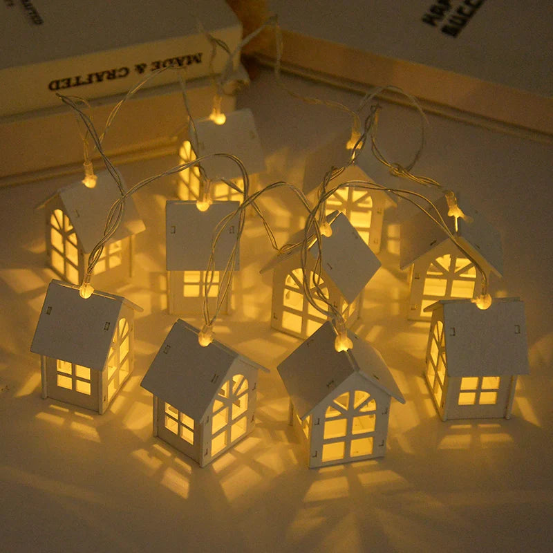 Wooden House LED Fairy Light String