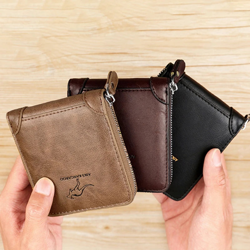 Luxury Male Zipper Rfid Wallets