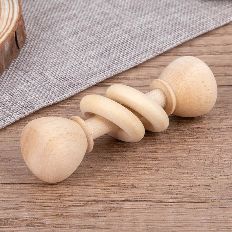 Wooden Baby Rattle Toy Montessori