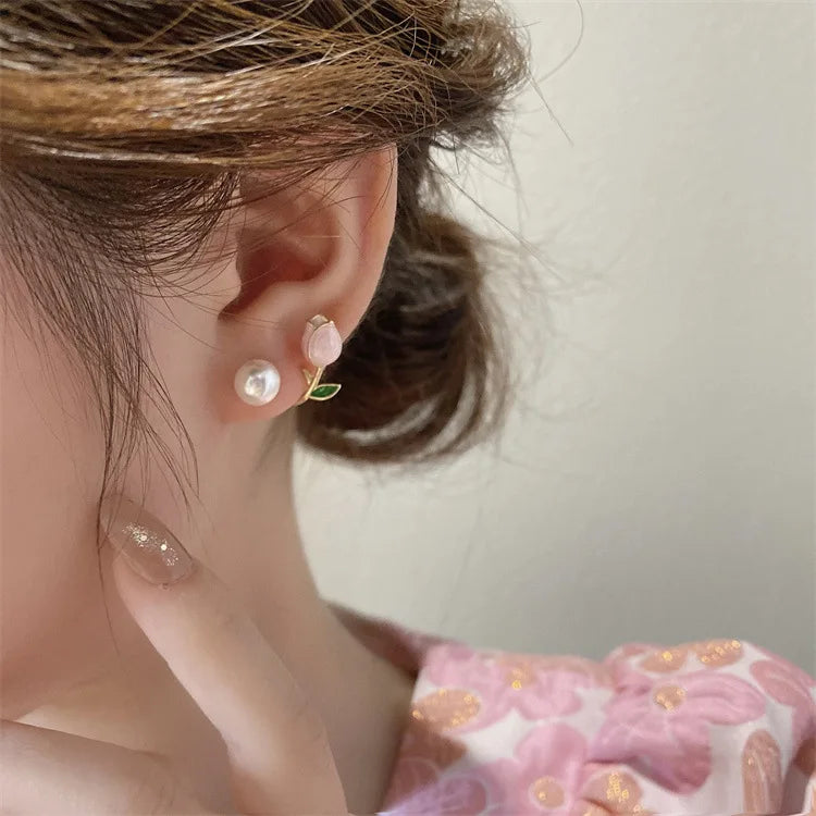 Tulip Flower Stud Earrings