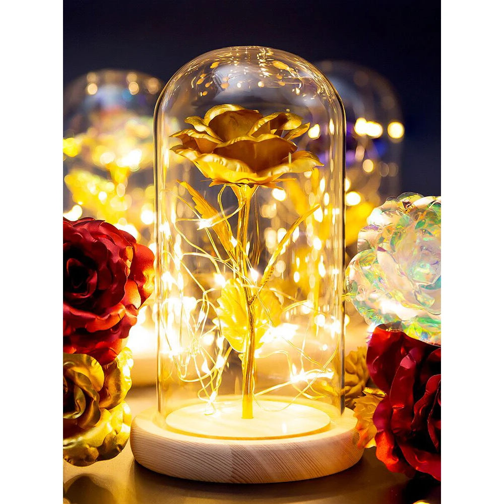 Eternal Life Flower Gold Foil Rose