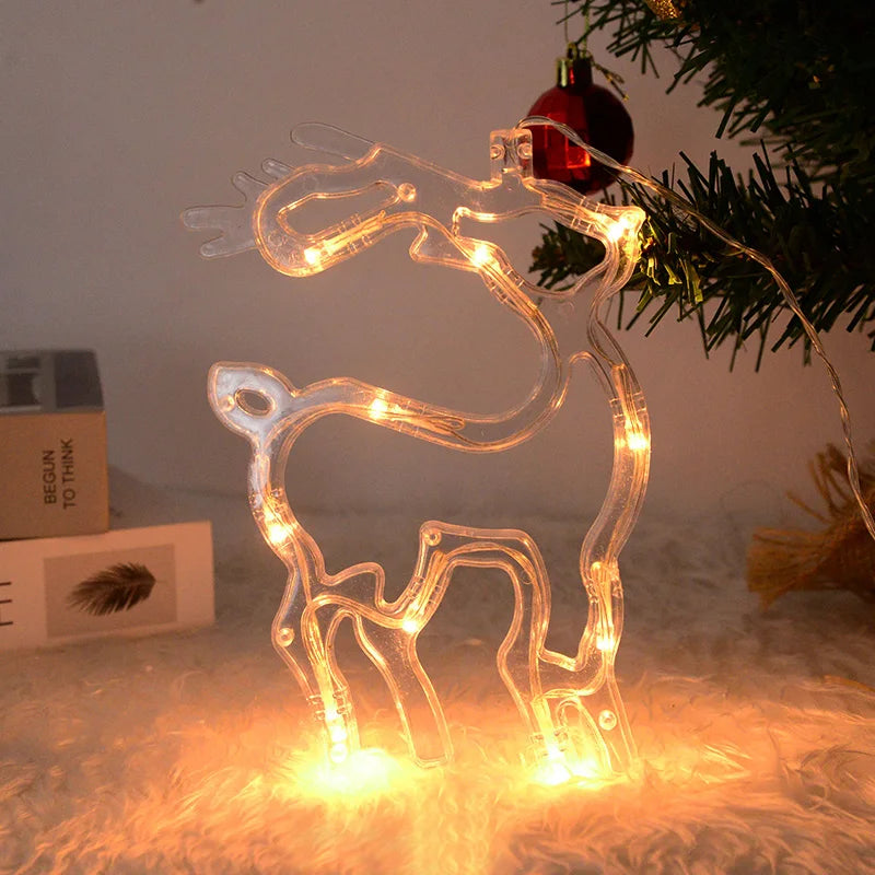 Snowflake Santa Deer Hanging Lamp