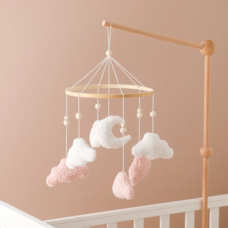 Wooden Crib Baby Bed Bell Rattle