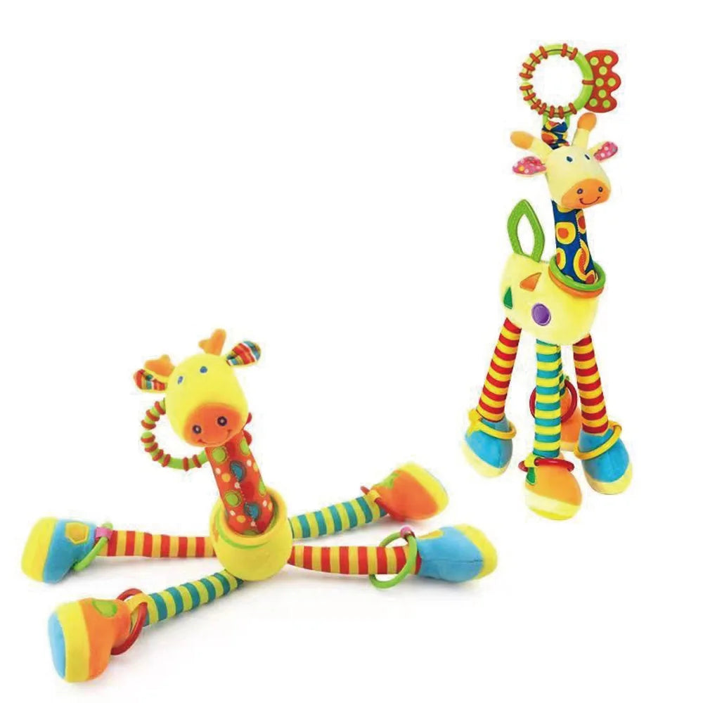 Animal Handbell Rattle Plush Giraffe Toys