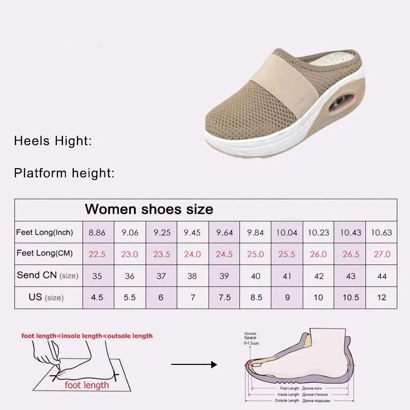 Air Cushion Slip-On Women Walking Shoes