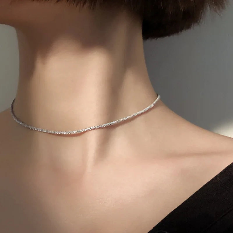 Sparkling Clavicle Chain Choker Necklace