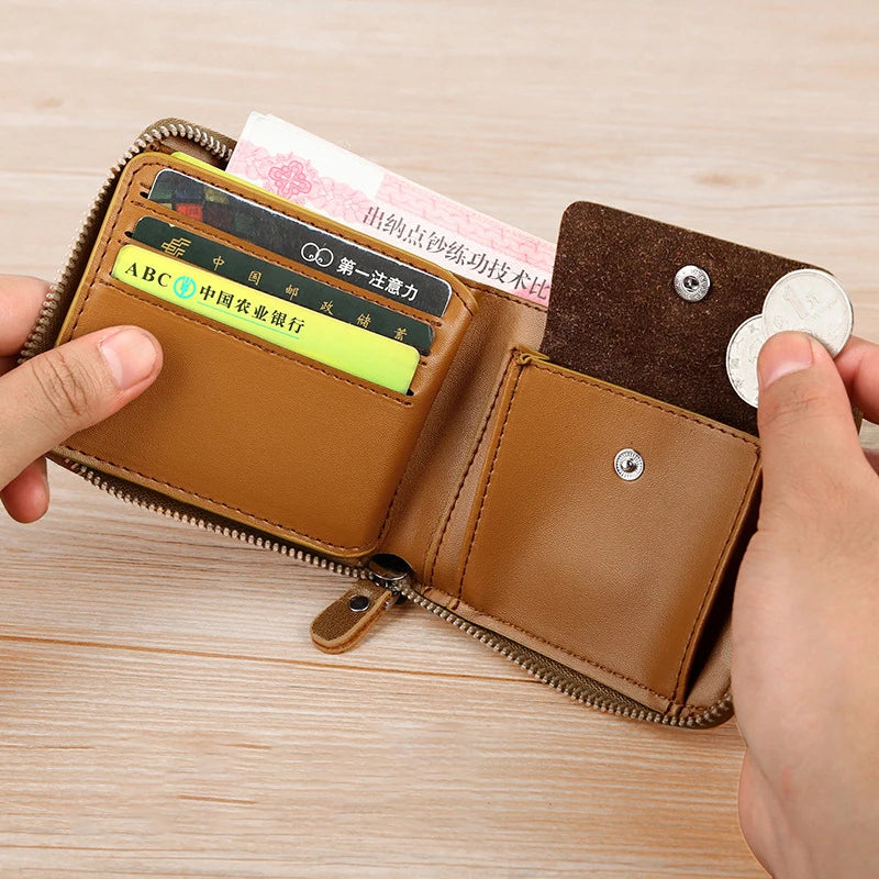 Luxury Male Zipper Rfid Wallets