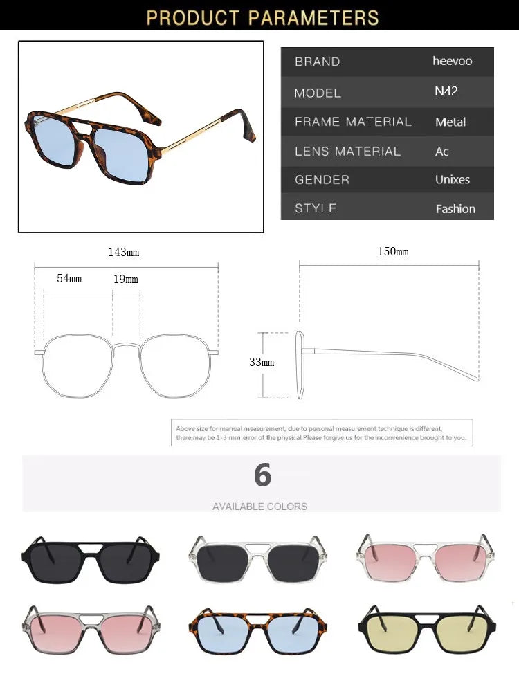 Retro Double Bridges Sunglasses