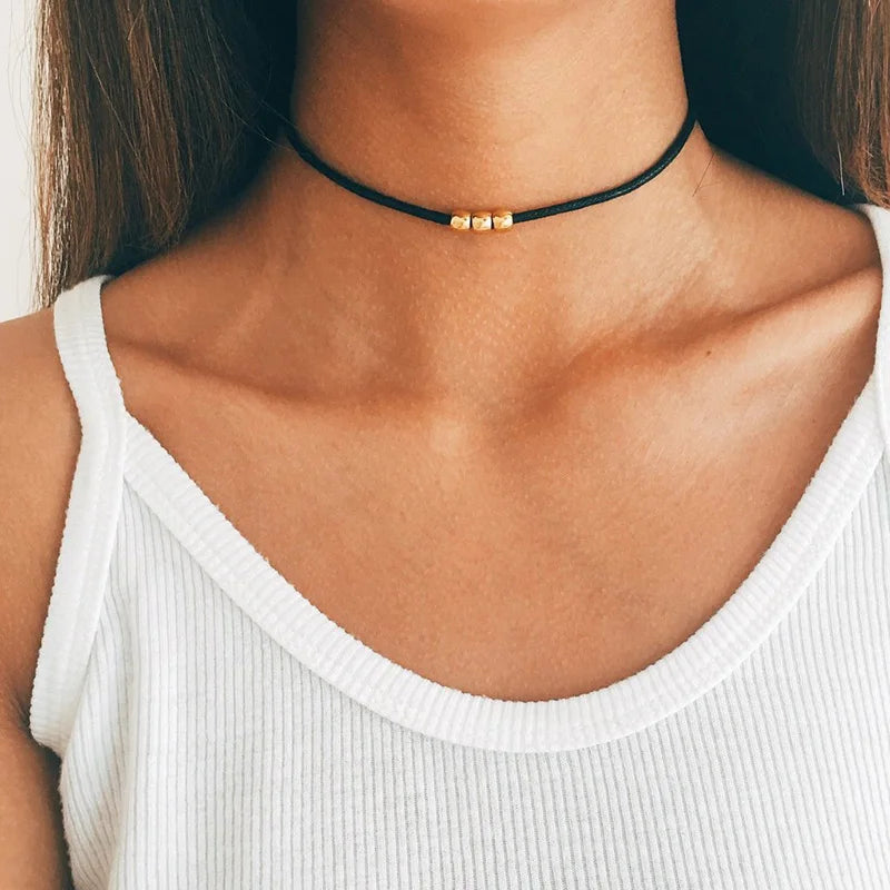 Slim Choker Beads Short Necklaces