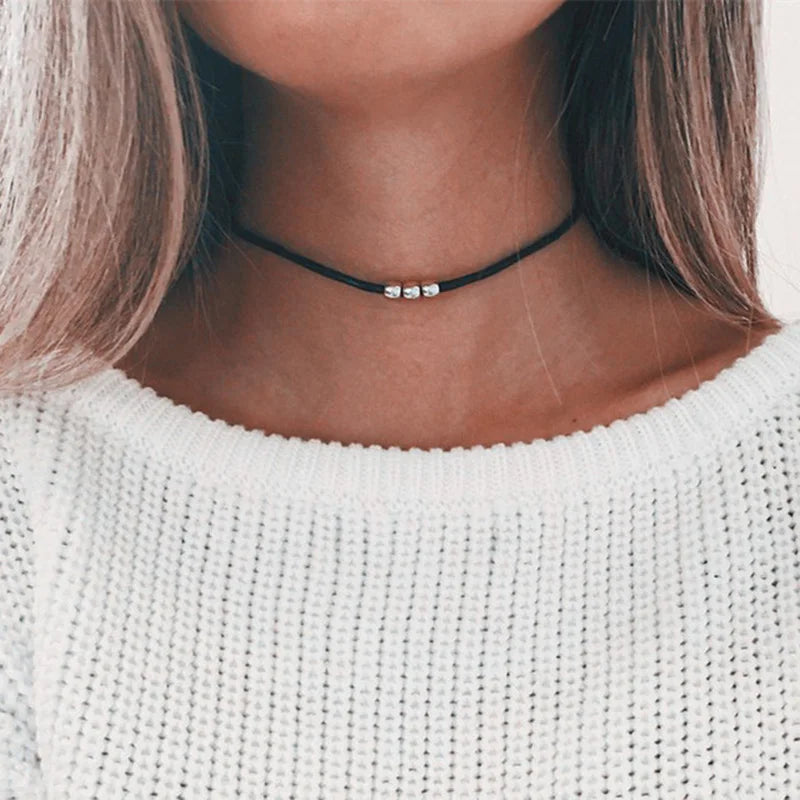 Slim Choker Beads Short Necklaces