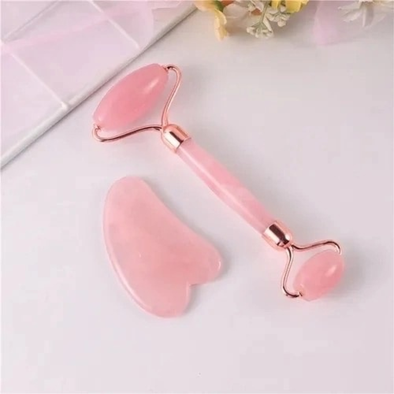 Facial Body Massager Roller Jade Stone Set